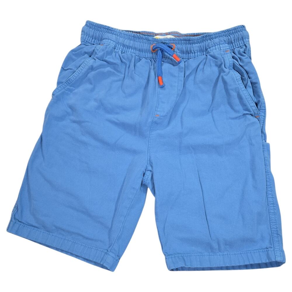 Mini Boden Boys 12Y 152 Blue Pull On Shorts Elastic Waist Drawstring Chino Prep